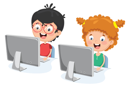 Immagine bambini al computer 
