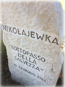 foto del cippo commemorativo in via Nikolajewka a Villaverla